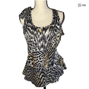 Bwear Women's Black and Gold Patterned Blouse